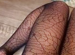 Spider Fishnet Tights Exposing, Revealing, Teasing my entire body f...