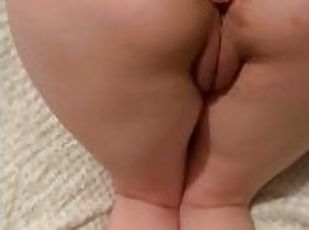 Pushing jewel butt plug into pregnant breeding sluts tight little p...