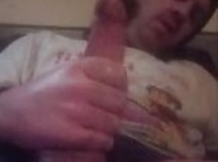 Alt guy stroking cock for a big cumshot