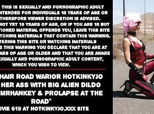 Pink hair road warior Hotkinkyjo fuck her ass with big alien dildo ...