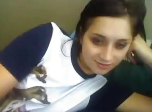 masturbación, adolescente, webcam, traviesa, a-solas