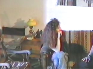 Retro video with curly girl getting fucked in her bushy pussy