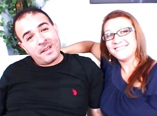 lunettes, mature, milf, hardcore, couple, joufflue, cougar, bite