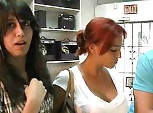 Insanely Hot Voyeur Redhead Flashes Her Big Round Knocekrs In Public