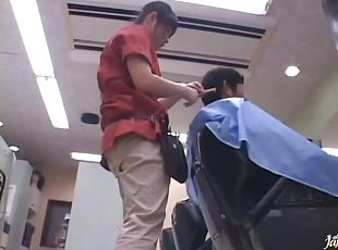 Horny hairdresser Eimi Ishikura gets hotly fucked from behind