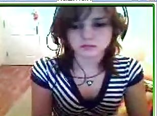 Innocent Looking Turkish Teen Strips In Front Of A Webcam