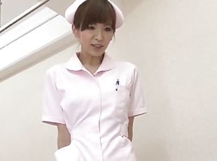 asiatisk, sygeplejerske, japans, synsvinkel, hospital, uniform, realitet