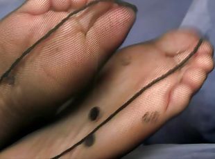 collants, amateur, ados, pieds, bas, italien, fétiche, solo, en-nylon