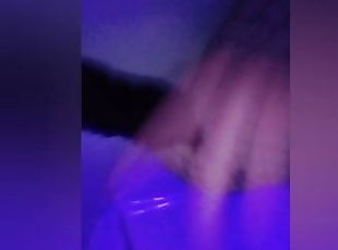 Big ass goth in fishnets fucks herself under blacklight (trying out...