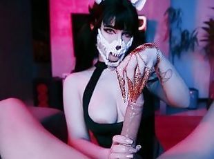 MollyRedWolf is testing you. Try not to cum. TittyFuck, Femdom, Han...