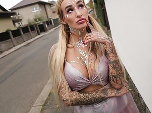 cul, gros-nichons, milf, point-de-vue, européenne, blonde, euro, tchèque, tatouage