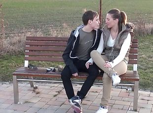 Sex with his leggy teen girlfriend is the hottest thing ever