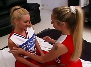 Blonde cheerleader in uniform having her anal screwed hardcore