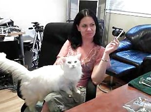 milf, webcam, solo, rygende, cougar
