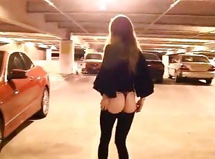 en-plein-air, public, chatte-pussy, amateur, bas, jeune-18, serrée, solo, string