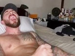 papa, masturbation, amateur, énorme-bite, gay, secousses, ejaculation, attrapée, solo, pappounet