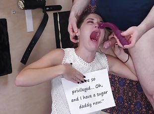 avsugning, hardcore, deepthroat, bdsm, blond, vacker-pretty, petit, fetisch, bondage, rövslick