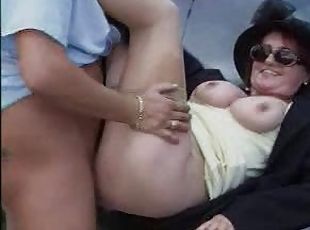 al-aire-libre, amateur, maduro, abuelita, coche, follando-fucking