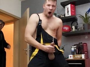 gigantisk, masturbation, orgasm, cumshot, gigantisk-kuk, fötter, juckande, kåt, fångad, ensam