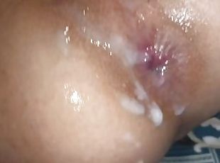 Sissy femboy is covered in hot daddy cum! Orgy of fucking with a bi...