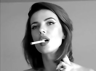 Charming sexy girl smoking