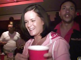 Horny Brunette Gives a Deepthroat Blowjob at a Party