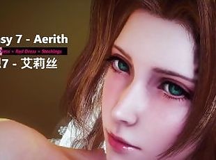 Final Fantasy 7 - Aerith  Wedding Dress  Red Dress  Stockings - Lit...
