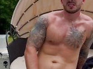 papa, masturbation, public, amateur, ejaculation-sur-le-corps, gay, secousses, piscine, attrapée, solo