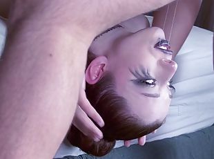 Goth with big tits with black lipstick loses bet and gets cumshot o...