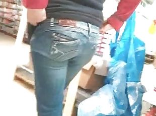 amateur, cam, voyeur, attrapée, jeans, caché