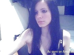 amateur, ados, maison, horny, webcam, solo, brunette