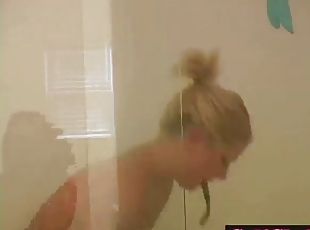 Horny teen takes a shower and gives you a boner