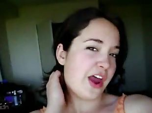 Big tit brunette student teases and masturbates on livecam