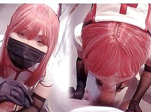 ?Chainsaw Man?????Makima Nurse Cosplayer's Handjob????, Blowjob Jap...