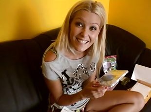 Cute Blonde Adult Actress Reads Fan Letters