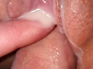 otrogen, orgasm, fitta-pussy, fru, amatör, cumshot, sprut, fetisch, close-up, brunett