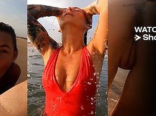 en-plein-air, public, chatte-pussy, amateur, fellation, milf, fellation-profonde, plage, point-de-vue, blonde