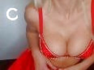 Beautiful sextape milf private POV striptease with big boobs and re...