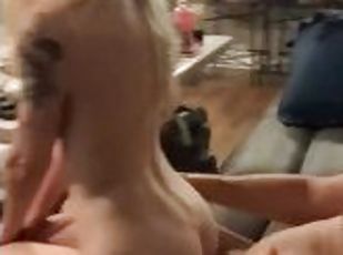 orgasmo, amador, adolescente, hardcore, loira, pequeno, cowgirl, tatuagem, áspero, tetas-pequenas