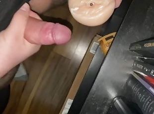 Teenager using fleshlight