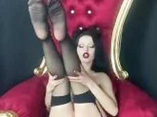 Goth girl in stokings masturbating