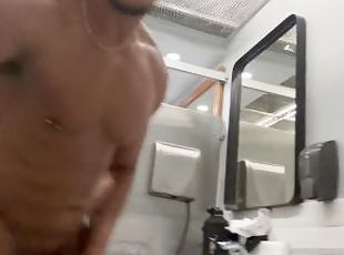 risky jerking off in the gym locker room preview - full vid at jimm...