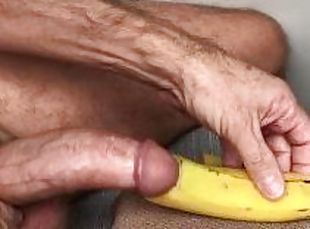 masturbacja, orgazm, amatorskie, wystrysk-spermy, sperma, obcisłe, solo, banan