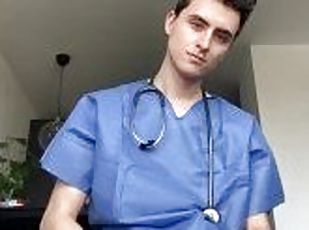 Young hot doctor masturbates