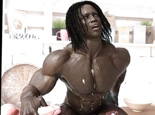 énorme-bite, gay, black, musclé, africaine, bite, dure