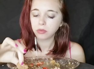 asmr mukbang feederism beignet de poulpe gaufre cheddar nouilles