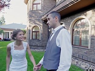 braut, gesichtspunkt, blondine, czech, hochzeit, cuckold