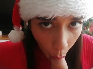 menghisap-zakar, peju, milfs, orang-latina, menelan, perempuan-murah-slut, pov, merangkap, xmas, rambut-perang