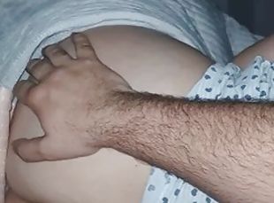 Stepson pulled out his cock while sliding his hand over his stepmom...
