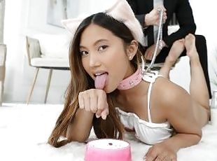 asiatisk, pussy, babes, blowjob, tenåring, creampie, babysitter, søt, røff